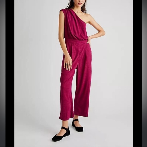 Free People Pants - Free People Women's Avery One-Shoulder Jumpsuit Casual Party Outfit Size 4